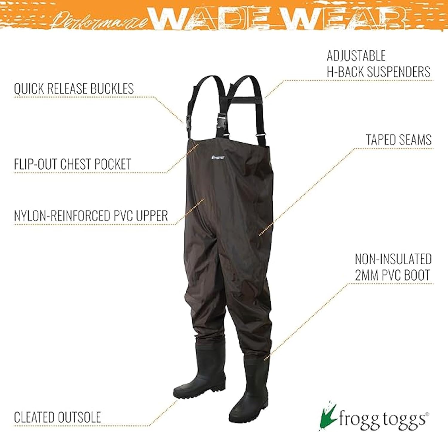 FROGG TOGGS Men's Rana II PVC Boot Foot Chest Wader - Image 6