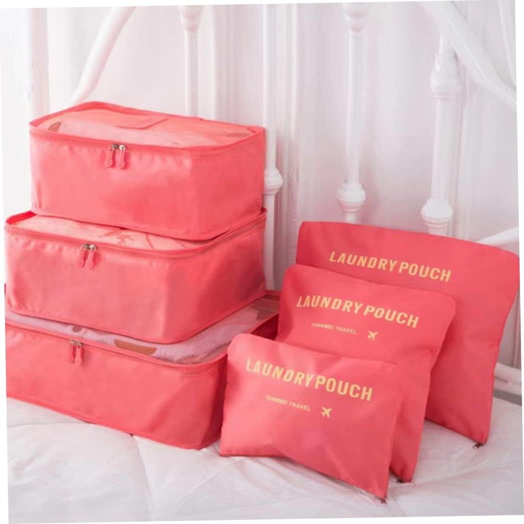 Luggage Cubes for Packing,Compression Suitcase Organiser Bag Waterproof Luggage Packing Bag Shoe Toiletry Bag for Travel Watermelon Red - Image 4