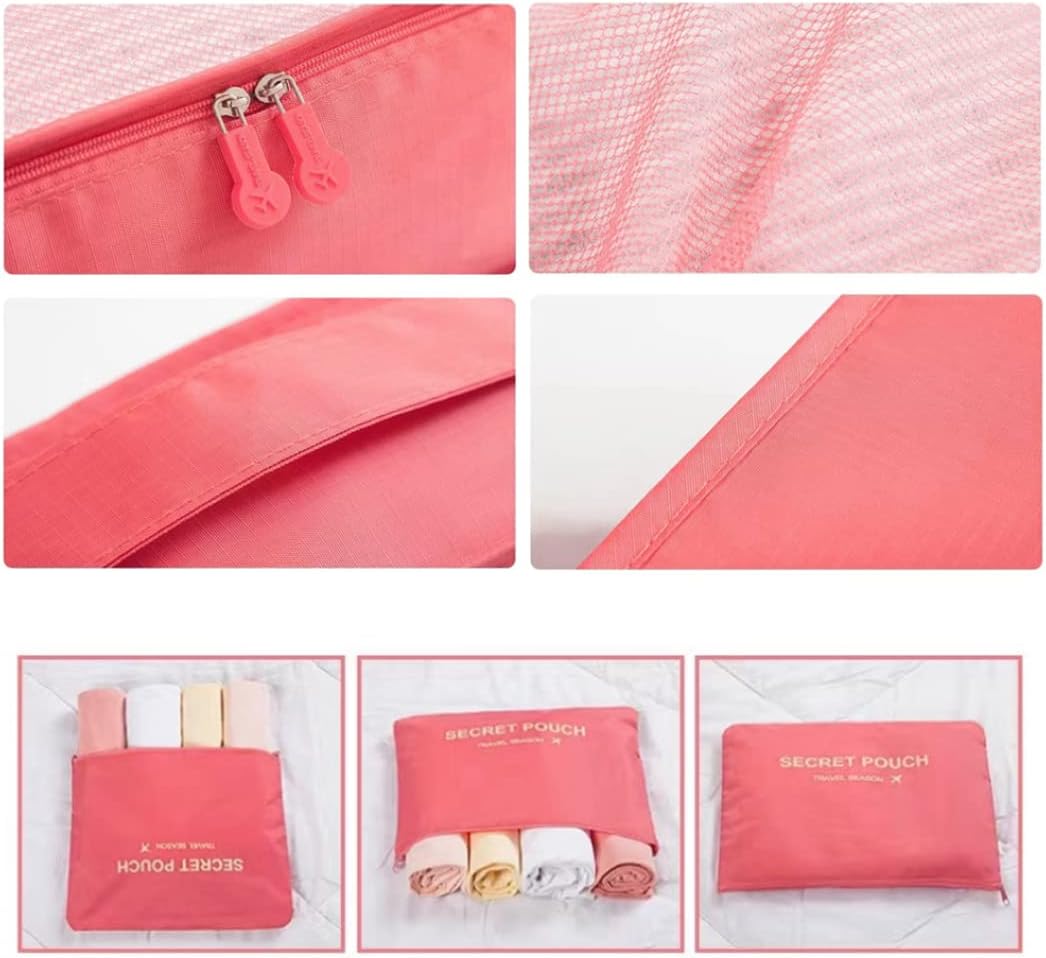 Luggage Cubes for Packing,Compression Suitcase Organiser Bag Waterproof Luggage Packing Bag Shoe Toiletry Bag for Travel Watermelon Red - Image 6
